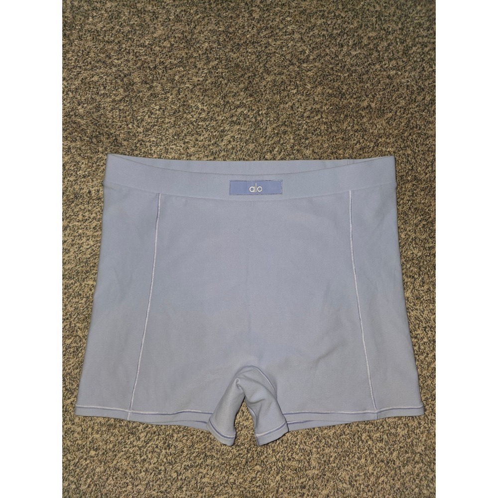 Alo Yoga Airlift High Waist Boxer Shorts Lavender Blue W1424R Size Large